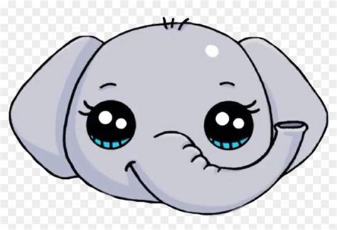 Scelephant Sticker Cute Animal Drawings Easy Free Transparent Png