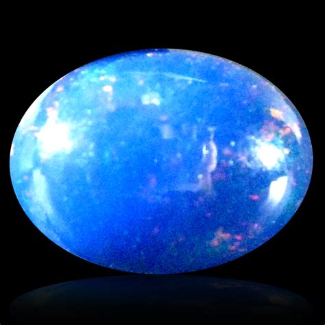142 Ct Elegant Oval Cabochon Shape 10 X 7 Mm Blue Opal Natural
