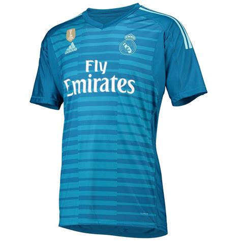 Real Madrid 2018/19 Away Blue Goalkeeper Shirt Soccer ...