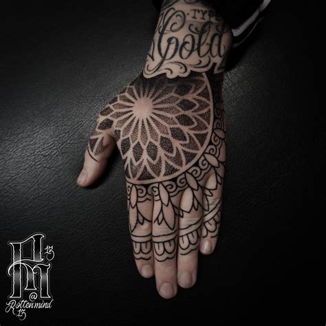 Mandala Hand Tattoo In 2020 Hand Tattoos Full Hand Tattoo Mandala