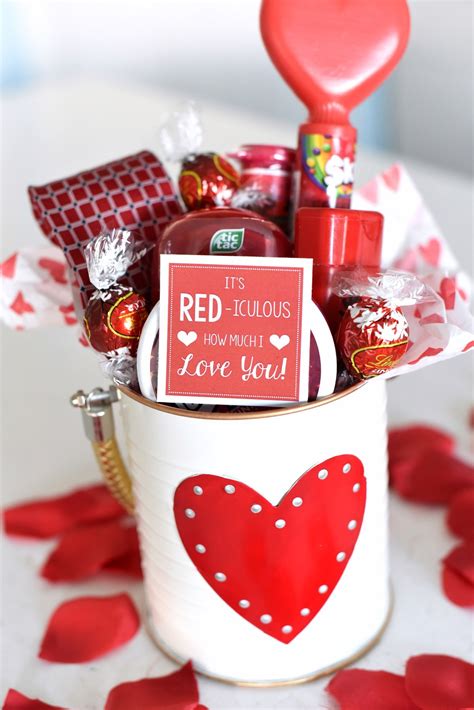 This february 14th, valentine's day, express your true emotion of love and affection. Cute Valentine's Day Gift Idea: RED-iculous Basket