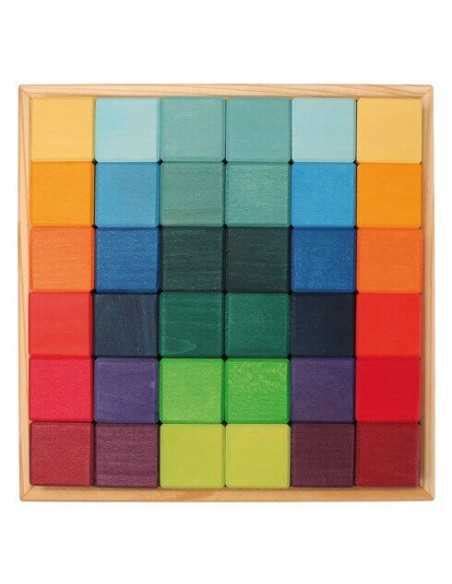 36 Cubes De Constructions En Bois Arc En Ciel Grimms Mes Tendances Bio