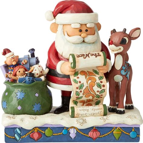 Jim Shore Rudolph Traditions Rudolph And Santa With List Figurine