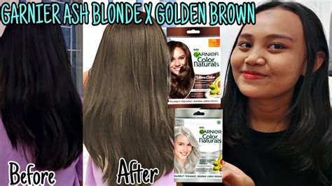 Tutorial Dan Tips Menyemir Rambut Dgn Garnier Hair Color Ash Blonde Mix Golden Brown No