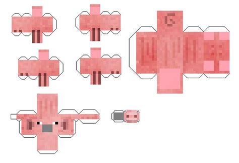Papercraft Pig Paper Crafts Minecraft Templates Minecraft Pig