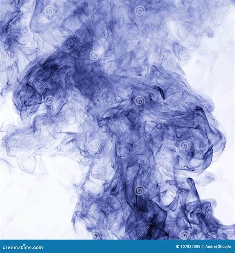 Blue Smoke On A White Background Inversion Stock Photo Image Of