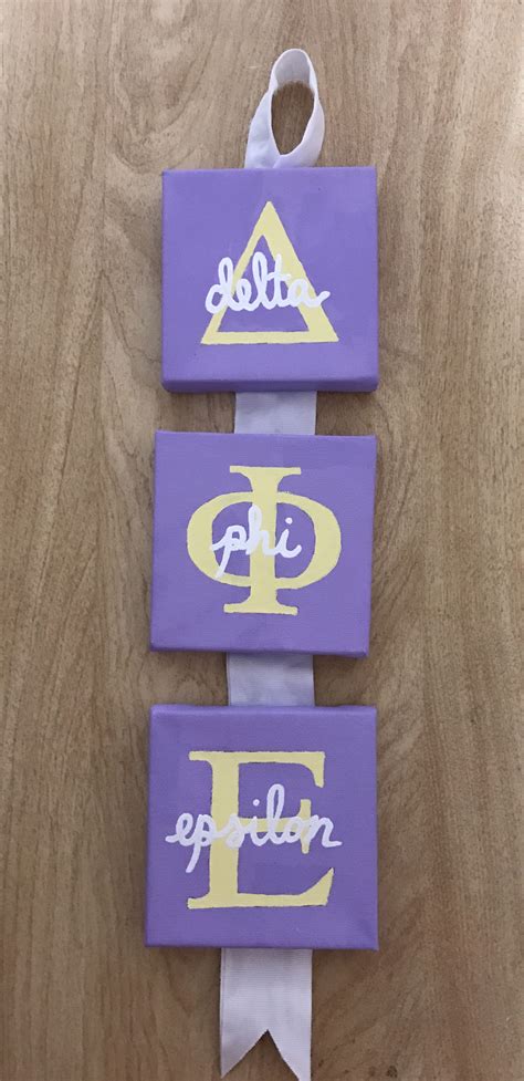 Delta Phi Epsilon Hanging Canvas Set Sorority Paddles Sorority Canvas