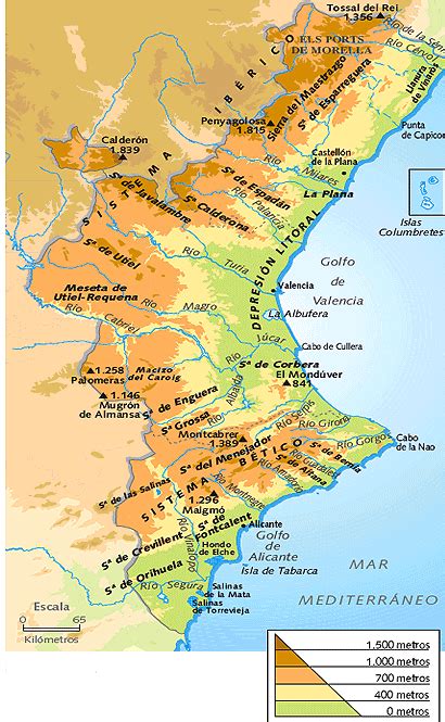 Relieve De La Comunidad Valenciana GeografÍa Bachillerato Segundo Curso