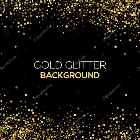 Gold Confetti Glitter On Black Background Abstract Gold Dust Glitter