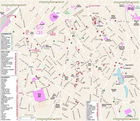 Brussels Map St Gilles Map Of Attractions Gare Du Midi Train Station