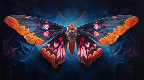 Premium Ai Image Butterfly Neon Oil Paintings Thick Brushstrokes