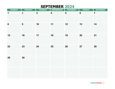 September 2024 Calendar Free Printable Calendar September 2024