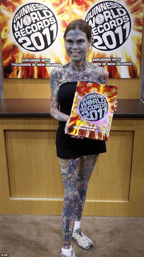 Addicted To Ink The World S Most Tattooed Woman Flaunts Her Body Art Guinness Book Of World