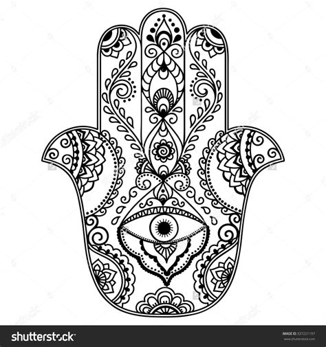 Vector Hamsa Hand Drawn Symbol How To Draw Hands Hamsa Hand Hamsa