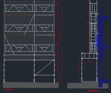 Facade Scaffolding Cad Files Dwg Files Plans And Details