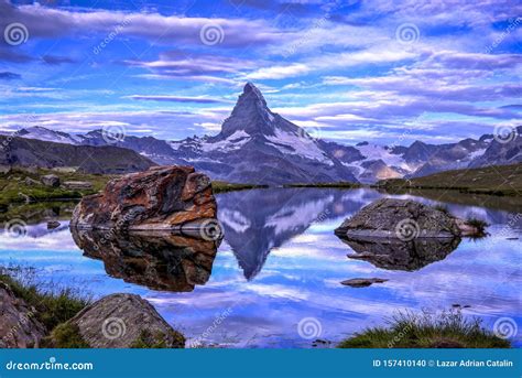 Matterhorn And His Reflection Switzerland Stock Photo Image Of