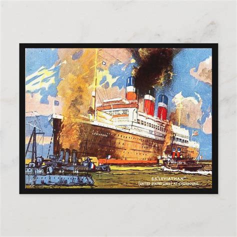 Old Postcard Ss Leviathan United States Lines Zazzle