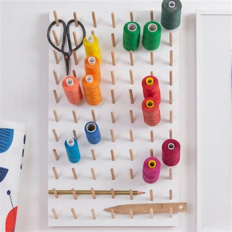 Spool Rack Thread Holder Sewing Pegboard Storage Sewing Room Etsy