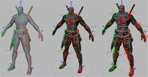 Download Free Rigged 3d Model 3dart Character Rigging Deadpool