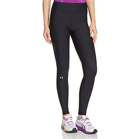 under armour women s ua heatgear armour color block legging black metallic silver large