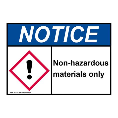 Non Hazardous Materials Only Sign Ane Hazmat Hazardous Material My