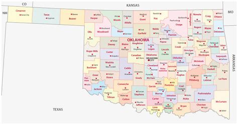 Map Of Oklahoma Guide Of The World