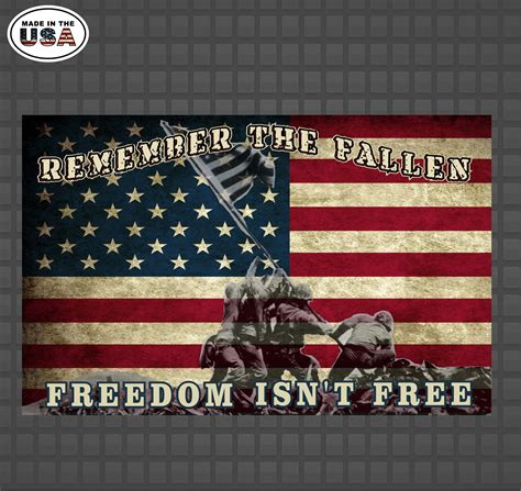 Freedom Isn T Free Decal Memorial Decal Patriotic Decal Military Decal Window Sticker Stickers