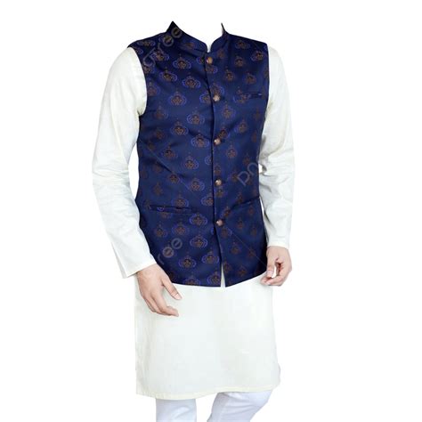 Panjabi Psd Png Image Formal Mens Black Waist Coat And White Panjabi