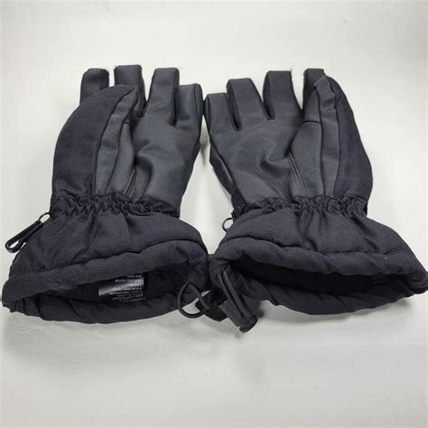 Hotfingers 5 Finger Ski Gloves Womens L Large Black Light Blue Nylon