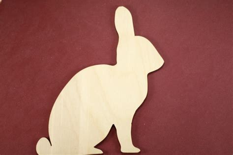 Rabbit Shape Unfinished Wood Laser Cut Shapes Crafts