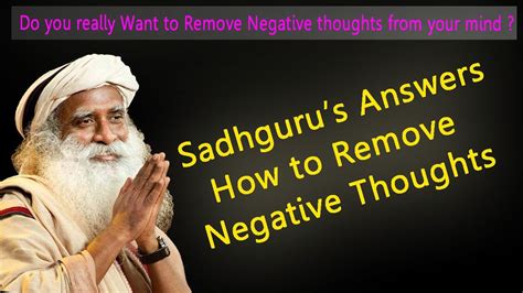 How To Remove Negative Thoughts Sadhguru Answers Youtube