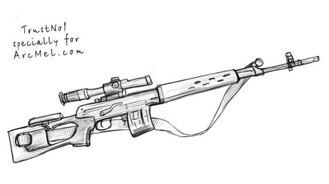How To Draw A Sniper Rifle Step By Step At Drawing Tutorials