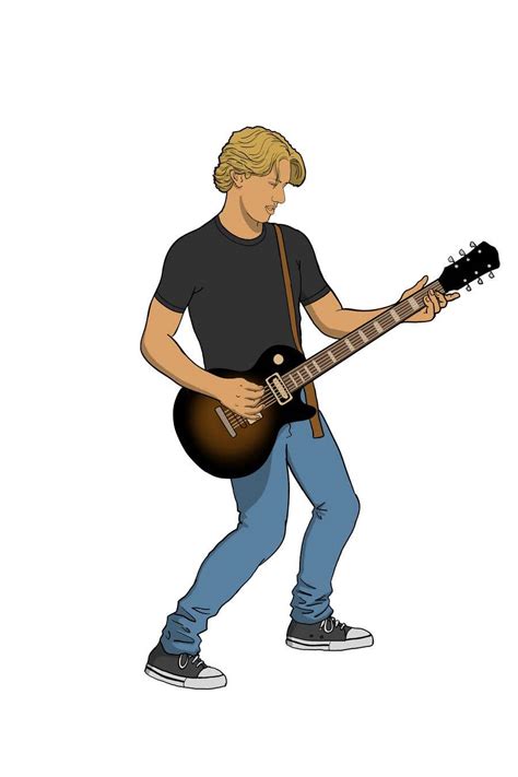 Entry 185 By Aliwafaafif For Guitarist Rocker Caricaturecartoon For