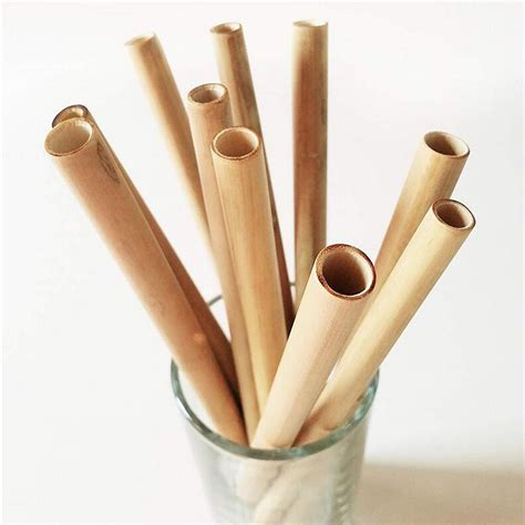 19 7cm Natural Reusable Bamboo Straws Bubble Tea Juice Coffice Thick Bamboo Drinking Straws Eco