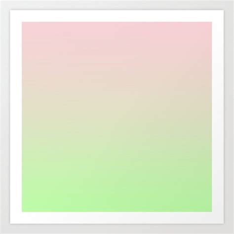 Pastel Ombre Millennial Pink Green Gradient Pattern Art Print By Art