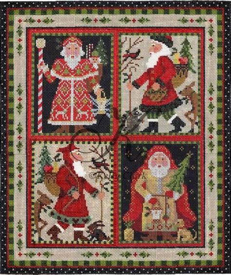 ~ woodland santa needlepoint 12 75 w x 15 h kelly clark santa cross stitch cross stitch
