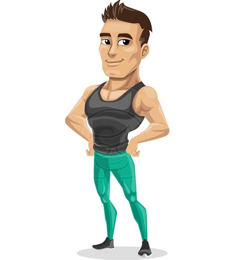 Vector Fitness Cartoon Character Jim Hit The Gym Graphicmama