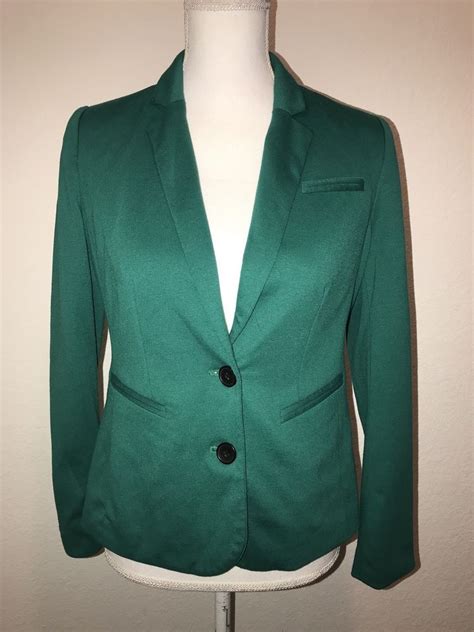 Apt 9 Womens Green Blazer Jacket Black Buttons Size Ps Fashion