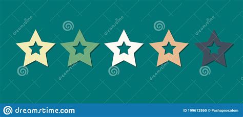 Multicolored Star Icons Set Illustration For Decoration Stock Vector