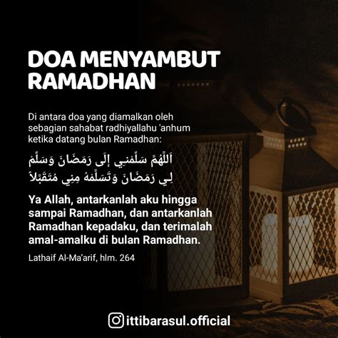 Doa Menyambut Bulan Ramadhan Yang Diamalkan Sebagian Sahabat