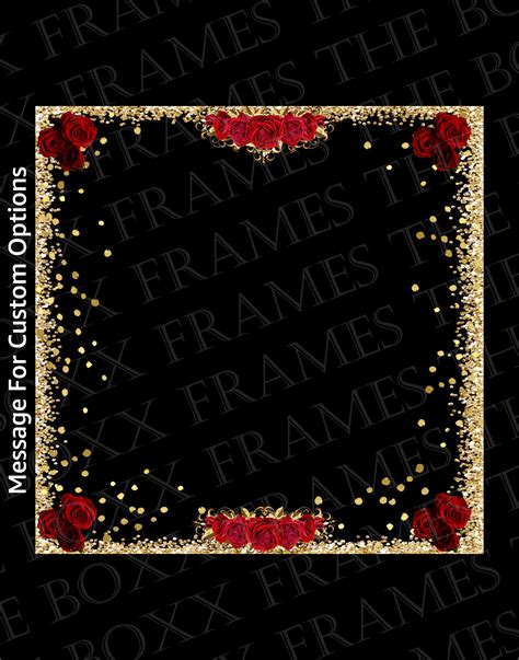 360 Photo Booth Template Gold Glitter With Roses Birthday Etsy