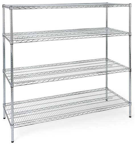 Commercial Wire Rack Shelving 4 Heavy Duty Tiers