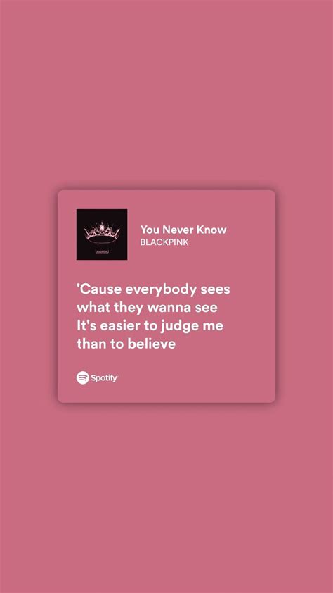 Blackpink Spotify Just Lyrics You Never Know Spotify Cards Against