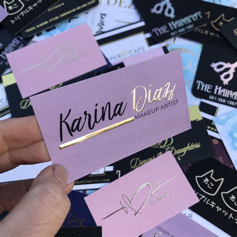 Microblading Business Cards Gold Foil Business Cards Shaynamade