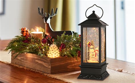 Eldnacele Christmas Snow Globe Lantern With