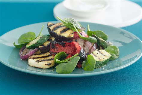 Char Grilled Vegetables With Haloumi Cheese Salad Haloumi Cheese