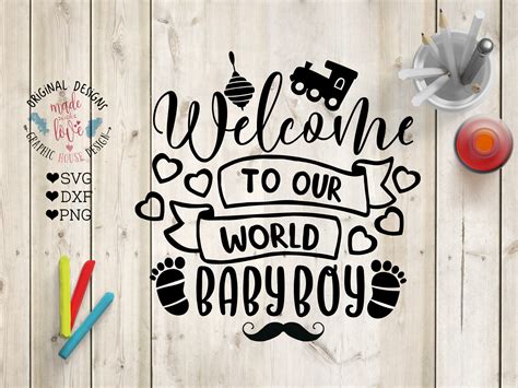 Newborn Svg Baby Shower Svg Welcome To Our World Baby Boy Etsy