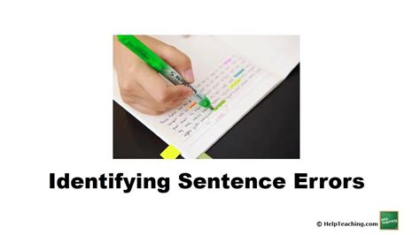 SAT Lesson Identifying Sentence Errors YouTube