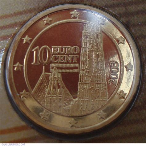 10 Euro Cent 2003 Euro 1999 2009 Austria Monedă 44806