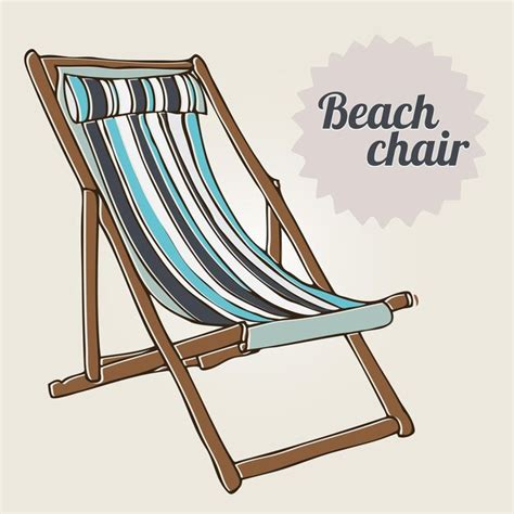 Premium Vector Vintage Illustration Beach Chair